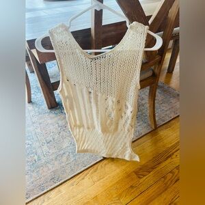 Zara Cream Knit Sleeveless Top size M